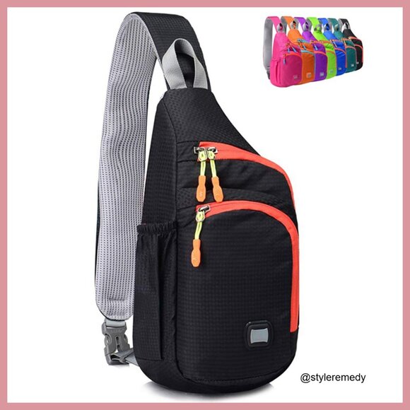 Waterproof Nylon Sling Backpack Crossbody Daypack with Multiple Pockets main image 3